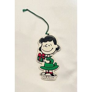 Vintage Peanuts Lucy Wooden Christmas Ornament 1952 United Feature Syndicate Inc